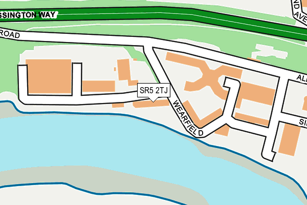 SR5 2TJ map - OS OpenMap – Local (Ordnance Survey)