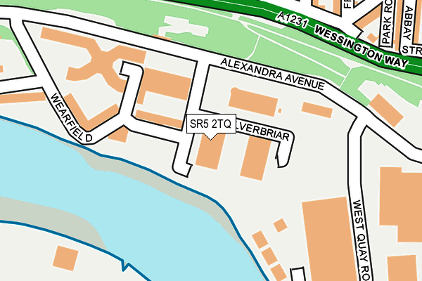 SR5 2TQ map - OS OpenMap – Local (Ordnance Survey)