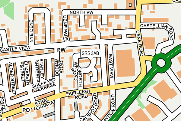 SR5 3AB map - OS OpenMap – Local (Ordnance Survey)