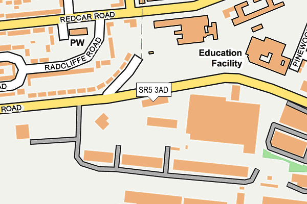 SR5 3AD map - OS OpenMap – Local (Ordnance Survey)