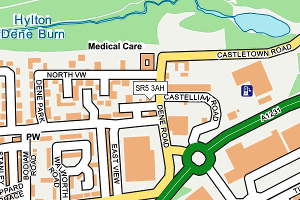SR5 3AH map - OS OpenMap – Local (Ordnance Survey)