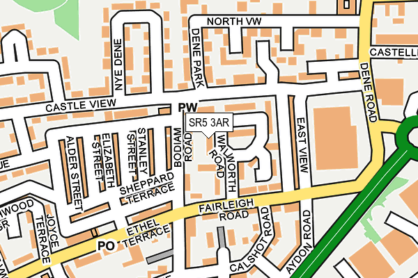 SR5 3AR map - OS OpenMap – Local (Ordnance Survey)