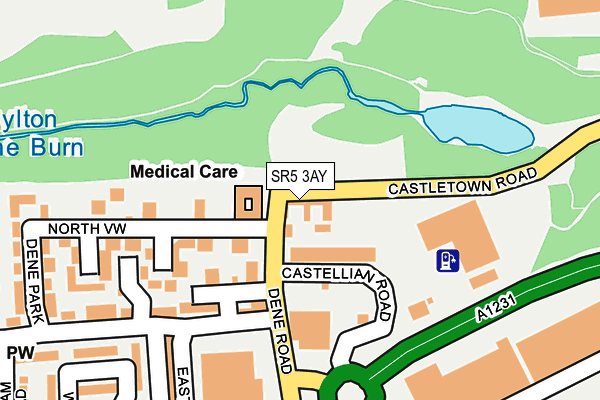 SR5 3AY map - OS OpenMap – Local (Ordnance Survey)