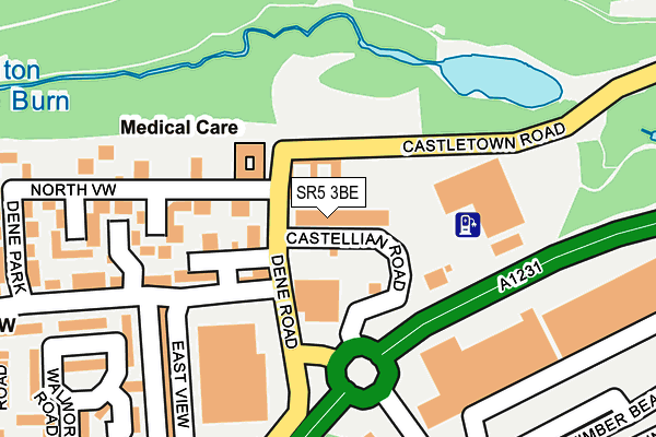 SR5 3BE map - OS OpenMap – Local (Ordnance Survey)