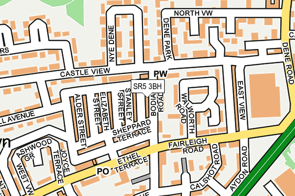 SR5 3BH map - OS OpenMap – Local (Ordnance Survey)