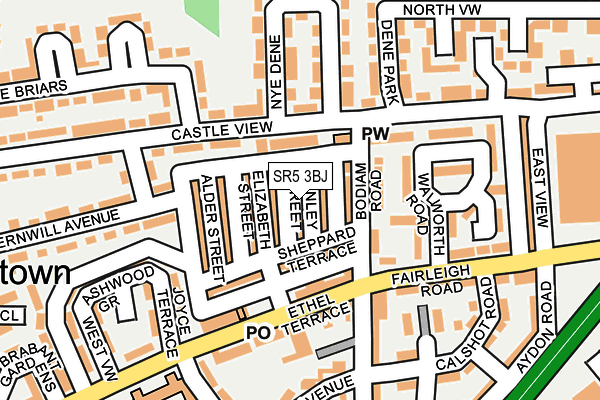 SR5 3BJ map - OS OpenMap – Local (Ordnance Survey)