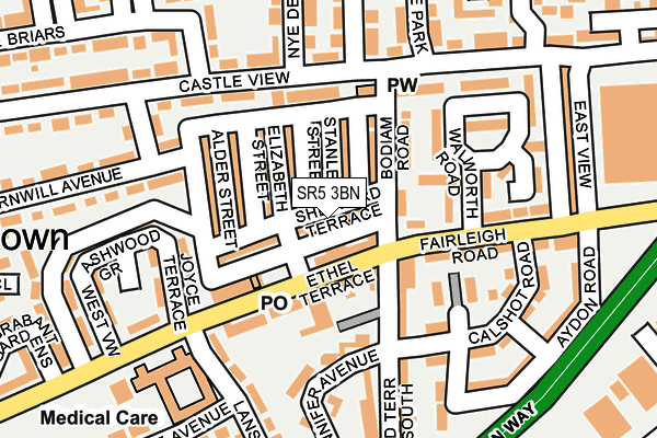 SR5 3BN map - OS OpenMap – Local (Ordnance Survey)