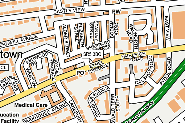SR5 3BQ map - OS OpenMap – Local (Ordnance Survey)
