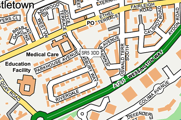 SR5 3DD map - OS OpenMap – Local (Ordnance Survey)