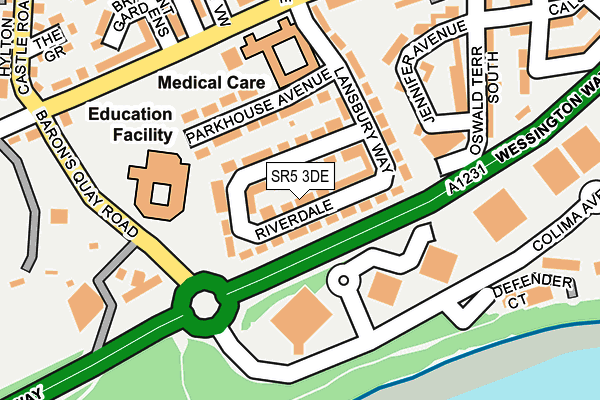 SR5 3DE map - OS OpenMap – Local (Ordnance Survey)
