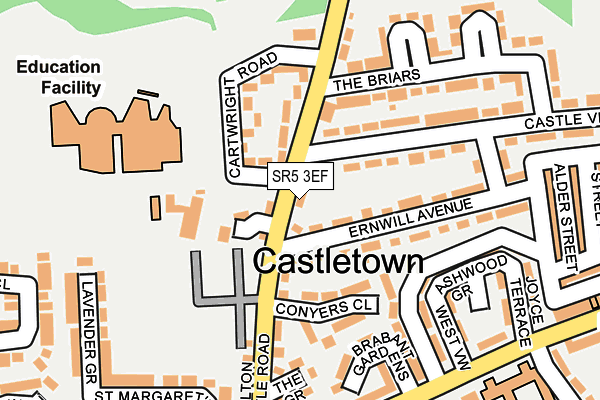 SR5 3EF map - OS OpenMap – Local (Ordnance Survey)