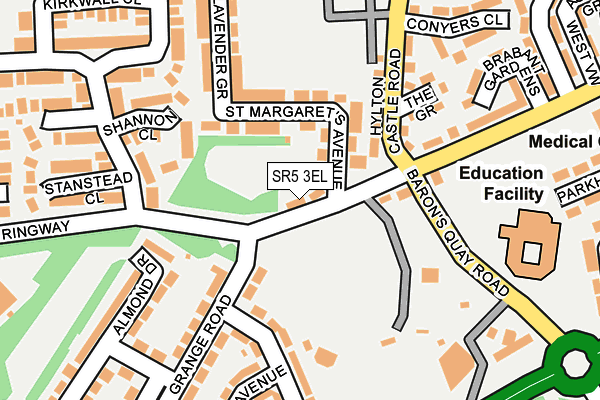 SR5 3EL map - OS OpenMap – Local (Ordnance Survey)