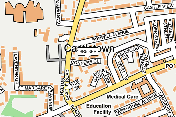 SR5 3EP map - OS OpenMap – Local (Ordnance Survey)