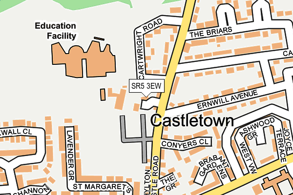 SR5 3EW map - OS OpenMap – Local (Ordnance Survey)