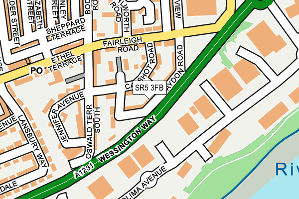 SR5 3FB map - OS OpenMap – Local (Ordnance Survey)