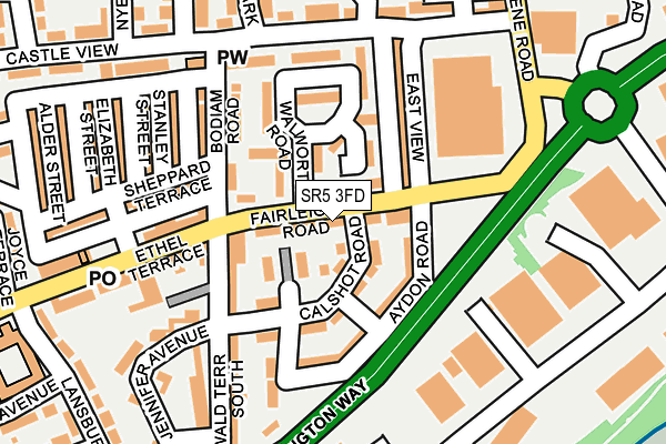 SR5 3FD map - OS OpenMap – Local (Ordnance Survey)