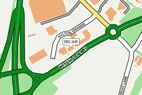 SR5 3HR map - OS OpenMap – Local (Ordnance Survey)