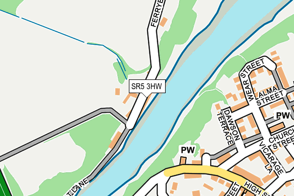 SR5 3HW map - OS OpenMap – Local (Ordnance Survey)