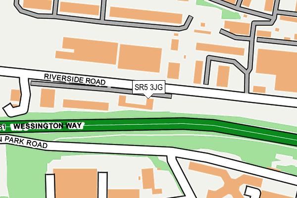 Map of SUNDERLAND FURNITURE WAREHOUSE LIMITED at local scale