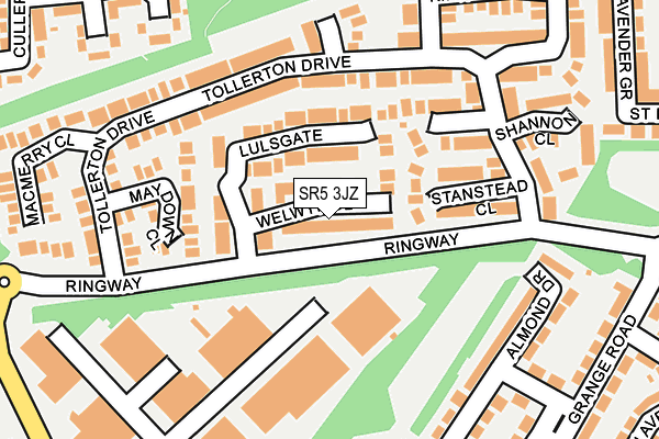 SR5 3JZ map - OS OpenMap – Local (Ordnance Survey)