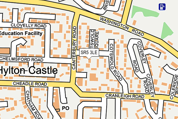 SR5 3LE map - OS OpenMap – Local (Ordnance Survey)