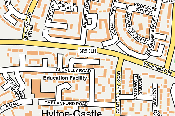 SR5 3LH map - OS OpenMap – Local (Ordnance Survey)