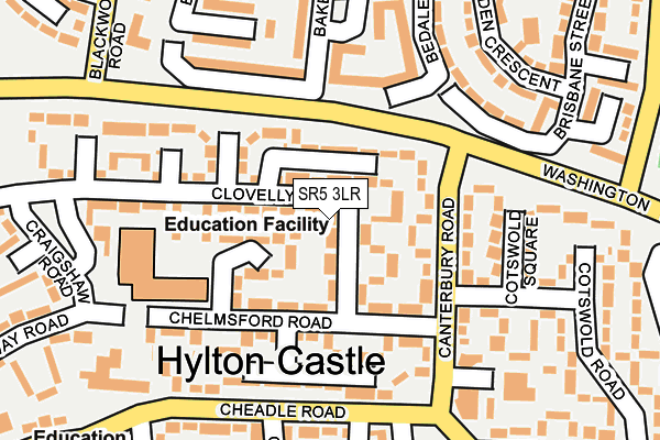 SR5 3LR map - OS OpenMap – Local (Ordnance Survey)