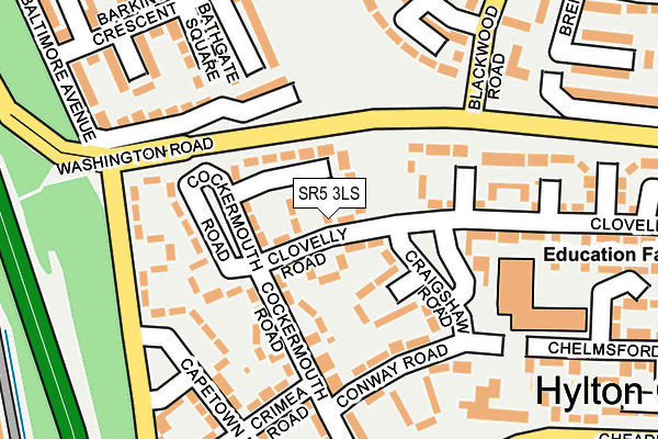 SR5 3LS map - OS OpenMap – Local (Ordnance Survey)
