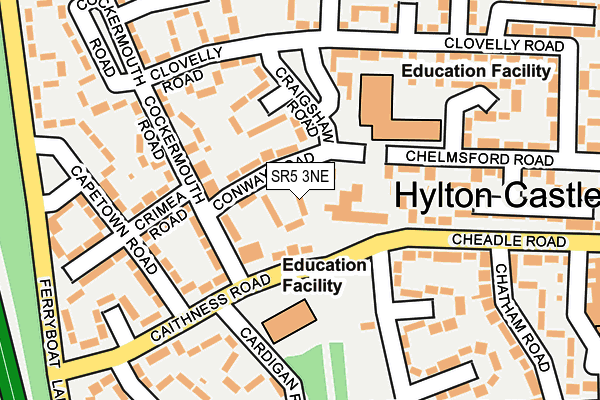 SR5 3NE map - OS OpenMap – Local (Ordnance Survey)