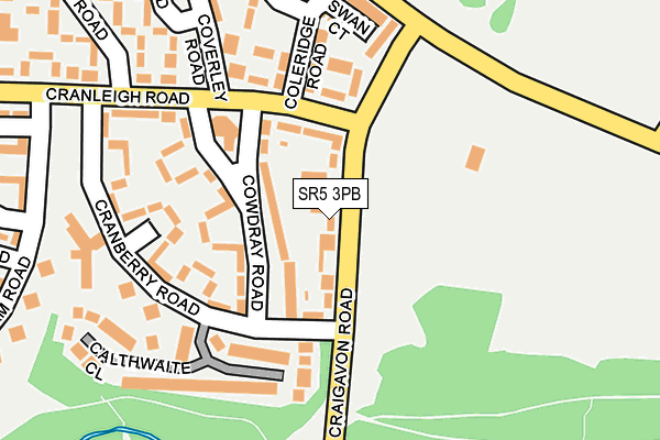 SR5 3PB map - OS OpenMap – Local (Ordnance Survey)