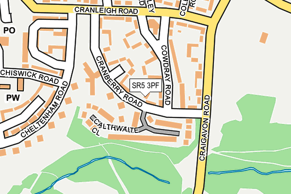 SR5 3PF map - OS OpenMap – Local (Ordnance Survey)