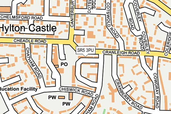 SR5 3PU map - OS OpenMap – Local (Ordnance Survey)