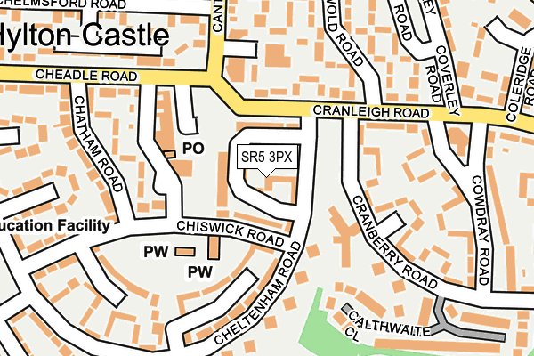 SR5 3PX map - OS OpenMap – Local (Ordnance Survey)