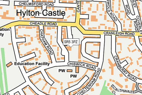 SR5 3PZ map - OS OpenMap – Local (Ordnance Survey)