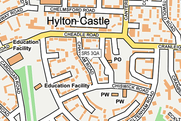 SR5 3QA map - OS OpenMap – Local (Ordnance Survey)