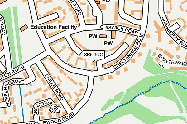 SR5 3QG map - OS OpenMap – Local (Ordnance Survey)