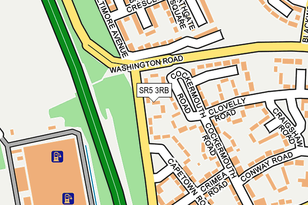 SR5 3RB map - OS OpenMap – Local (Ordnance Survey)