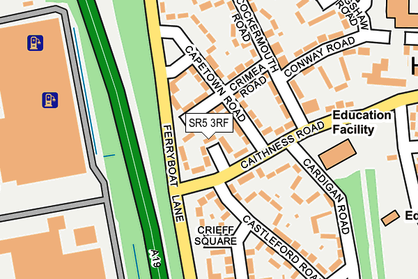 SR5 3RF map - OS OpenMap – Local (Ordnance Survey)