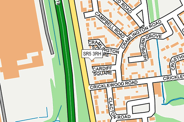 SR5 3RH map - OS OpenMap – Local (Ordnance Survey)