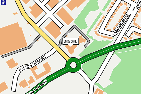 SR5 3RL map - OS OpenMap – Local (Ordnance Survey)