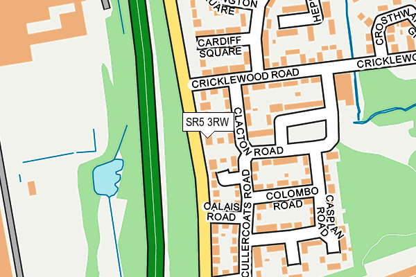 SR5 3RW map - OS OpenMap – Local (Ordnance Survey)