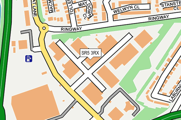 SR5 3RX map - OS OpenMap – Local (Ordnance Survey)