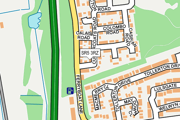 SR5 3RZ map - OS OpenMap – Local (Ordnance Survey)