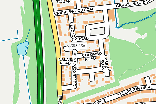 SR5 3SA map - OS OpenMap – Local (Ordnance Survey)