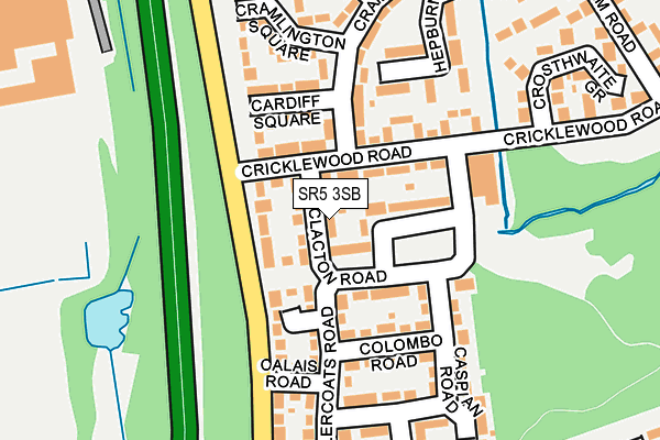 SR5 3SB map - OS OpenMap – Local (Ordnance Survey)