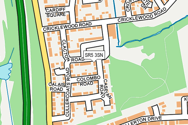 SR5 3SN map - OS OpenMap – Local (Ordnance Survey)