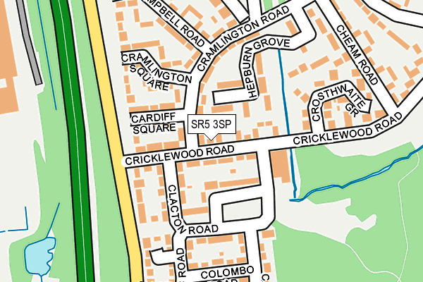 SR5 3SP map - OS OpenMap – Local (Ordnance Survey)