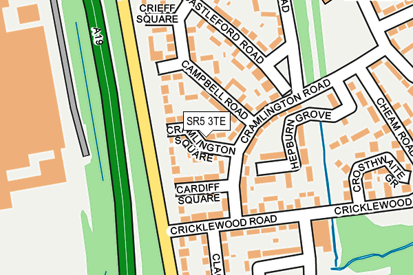 SR5 3TE map - OS OpenMap – Local (Ordnance Survey)