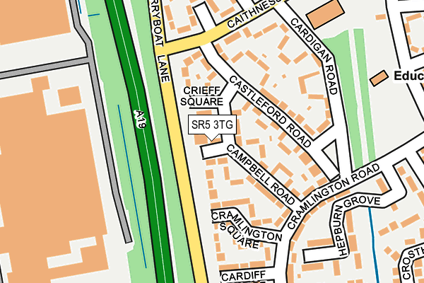 SR5 3TG map - OS OpenMap – Local (Ordnance Survey)
