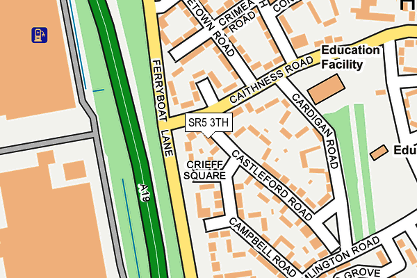 SR5 3TH map - OS OpenMap – Local (Ordnance Survey)